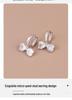 S925 Sterling Silver Bow Zirconia Earrings - Elegant Korean Style for Women