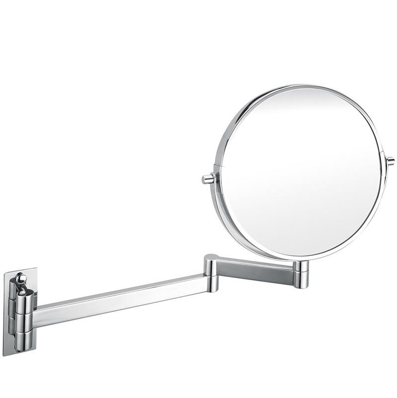 LED Wall-Mounted Telescopic Stainless Steel Makeup Mirror - Double-Sided, High-Definition, Magnifying for Bathrooms