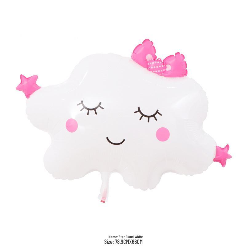 Large Rainbow Smile Balloons - Colorful Cloud Design for Kids' Birthday Party Decor