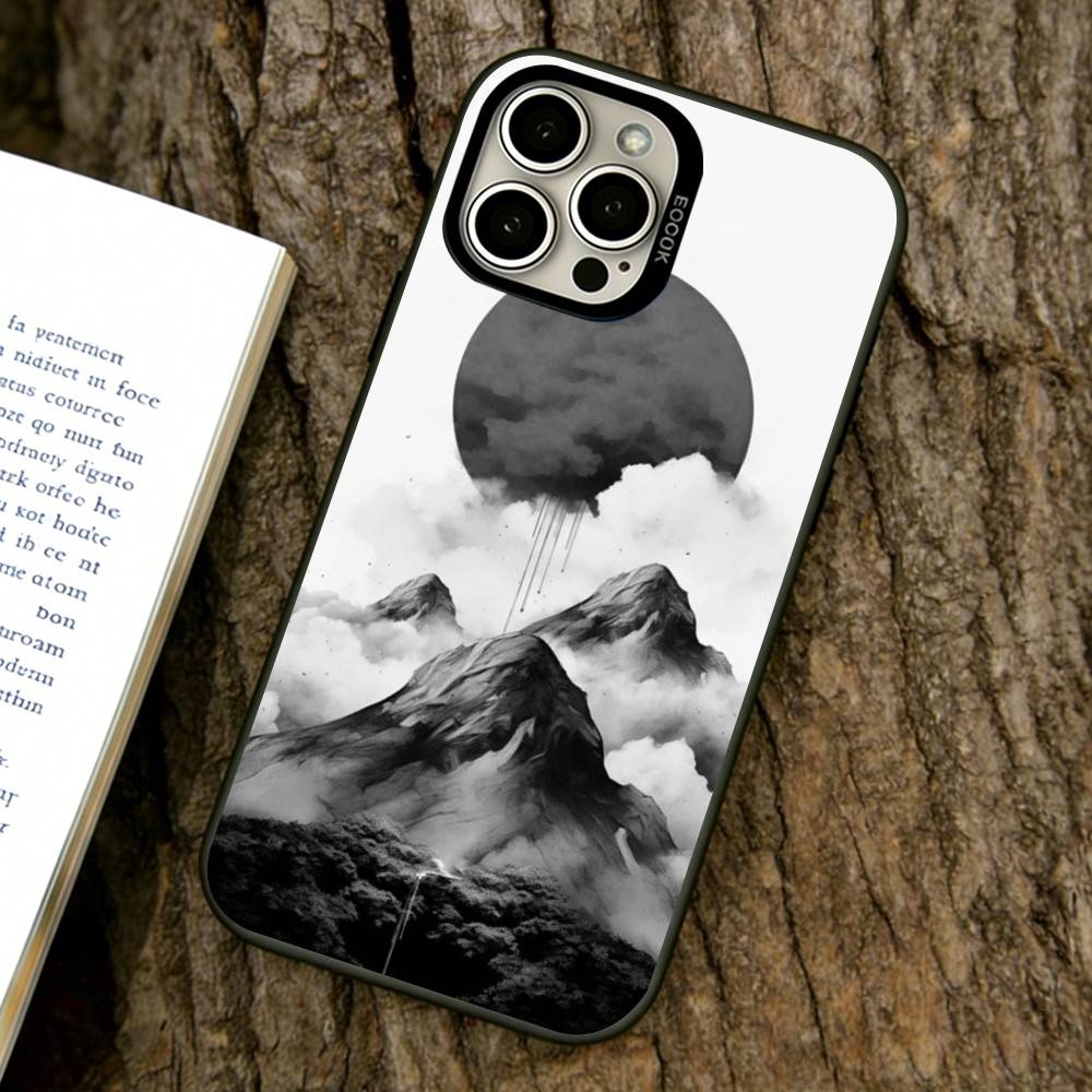 Classical Chinese Landscape Phone Case For iPhone 17,16,15,14,13,12,11 Plus,Pro Max,XS,Colorful Silver Phone Case Funda Cover