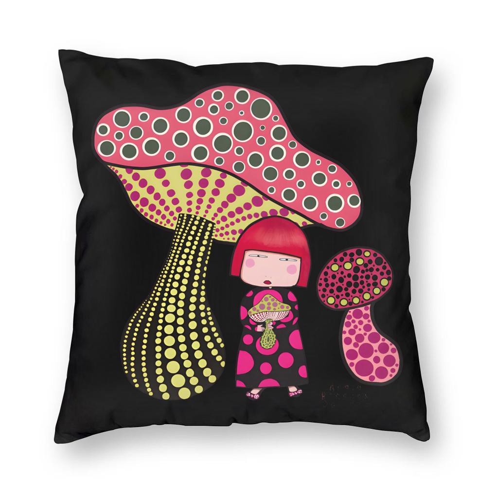 Pumpkin Yayoi K-Kusama Pillowcase Printing Polyester Cushion Cover Decorative Throw Pillow Case Cover Bed Zippered 18''