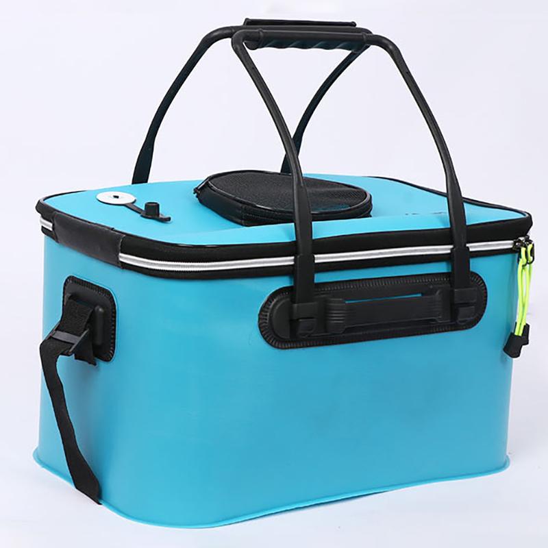 Tragbare Eva Angeltasche Faltbarer Angelaus Eimer Atmungsaktive Lebendfischbox Camping Wasserbehälter Waschbecken Tackle Aufbewahrungstasche