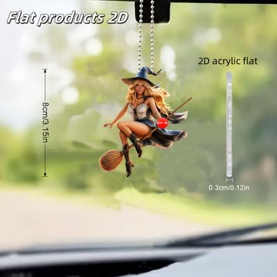 2D düz sarışın prenses kolye, cadı şapkası takan, araba kolyesi, sırt çantası kolyesi, anahtarlık, Noel kolyesi, ev dekorasyonu