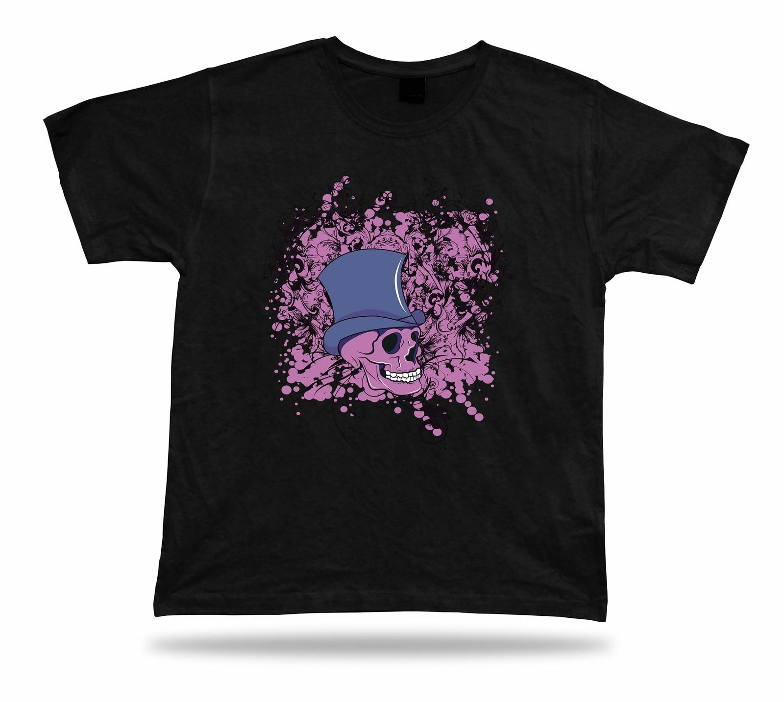 Skull with Hat tee Floral stylish modern tshirt design special gift apparel S разноцветный