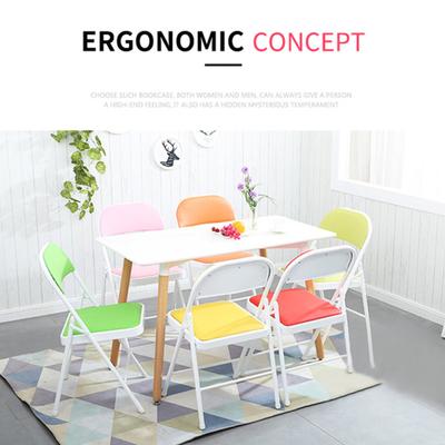 Portable Folding Metal Chair for Home Office Domitory Computer Table Supplies
