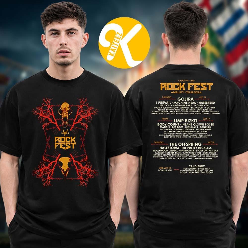 Rock Fest 2026 Merch Line-up Ufficiale T-shirt Unisex Double-sided