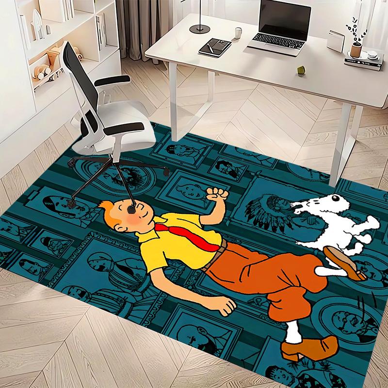 The Adventures of Tintin2 Printed Absorbent Washable Carpet, Non-Slip Bathroom Mats, Kitchen Rugs, Yoga Mat,Living Room Entrance, Camping Picnic Rugs