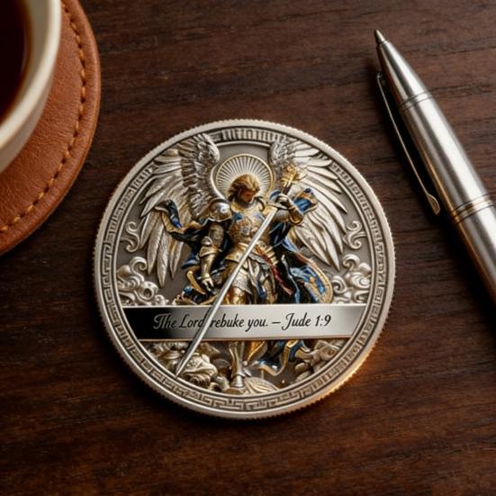 1/2/3 Peças Moeda Colecionável de Arcanjo Dupla Face Escultura em Metal St. Moeda de Lembrança de São Miguel Token Desafio da Fé Cristã Decoração Presente Religioso