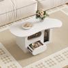 Coffee table with drawers, cloud-shaped coffee table with open storage compartments, high-quality materials. 97*45*43.5cm