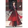 Chinese Song Dynasty Style Hanfu Black And Red Hero Handsome Hanfu Set For Men And Women