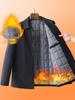 Men's Business Casual Autumn/Winter Warm Lapel Jacket with Cotton Padding