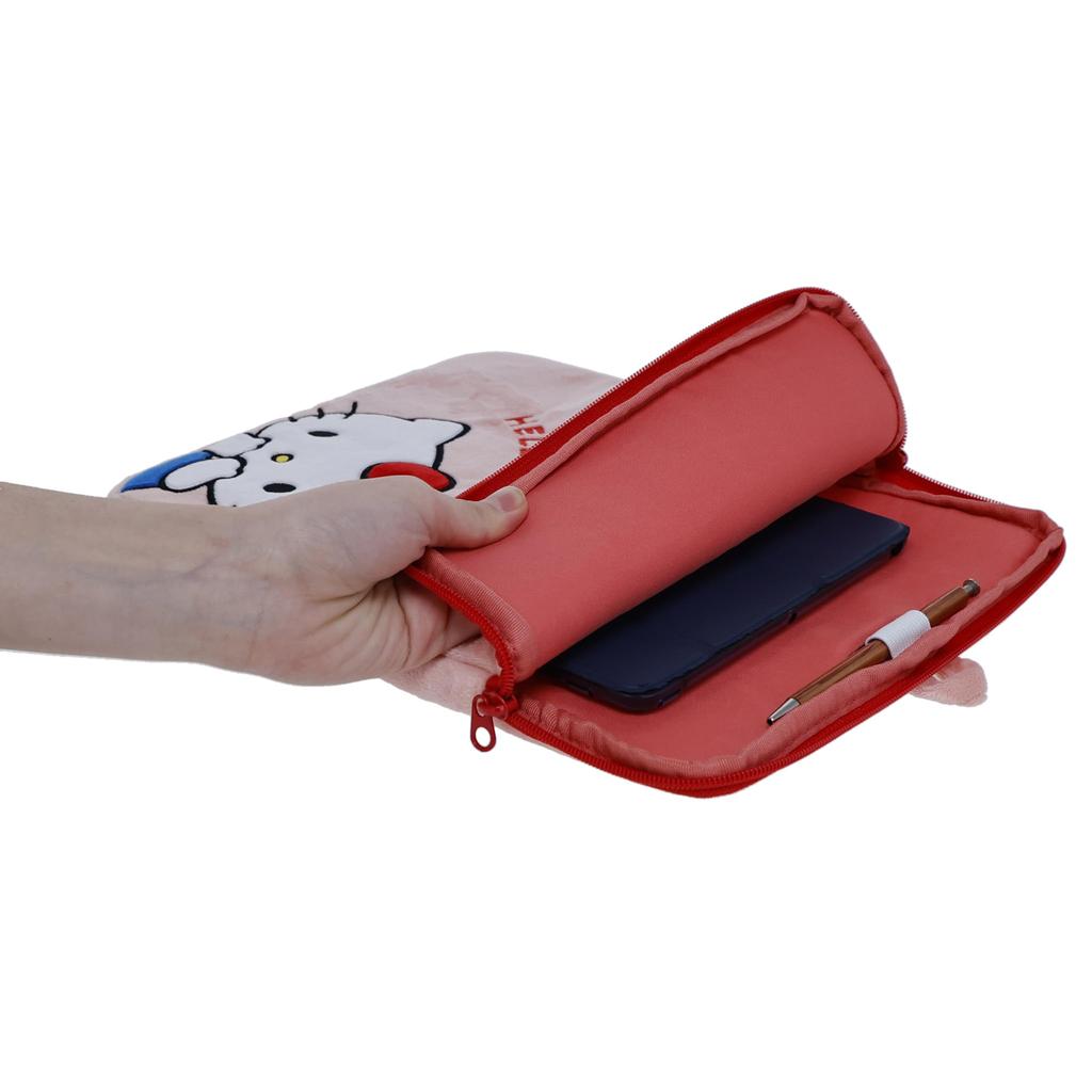 Marushin Tablet Sanrio Hello Fluffy Brushed 3745006300 Case, Kitty, Red, Character, Lining,