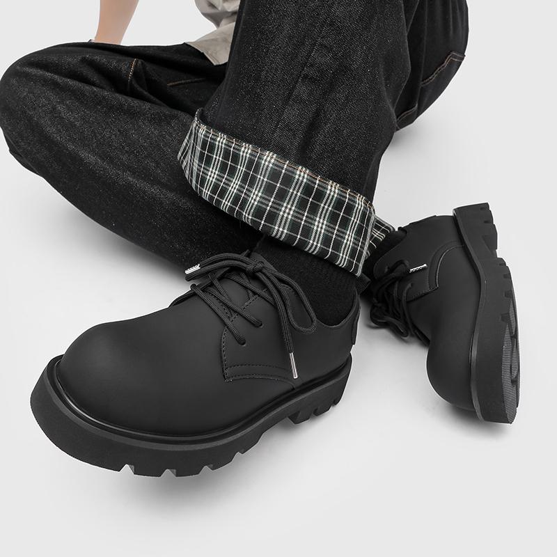 Casual lace up men's leather shoes Retro and minimalist styles Leisure Business High quality Derby shoes Thick bottom versatile