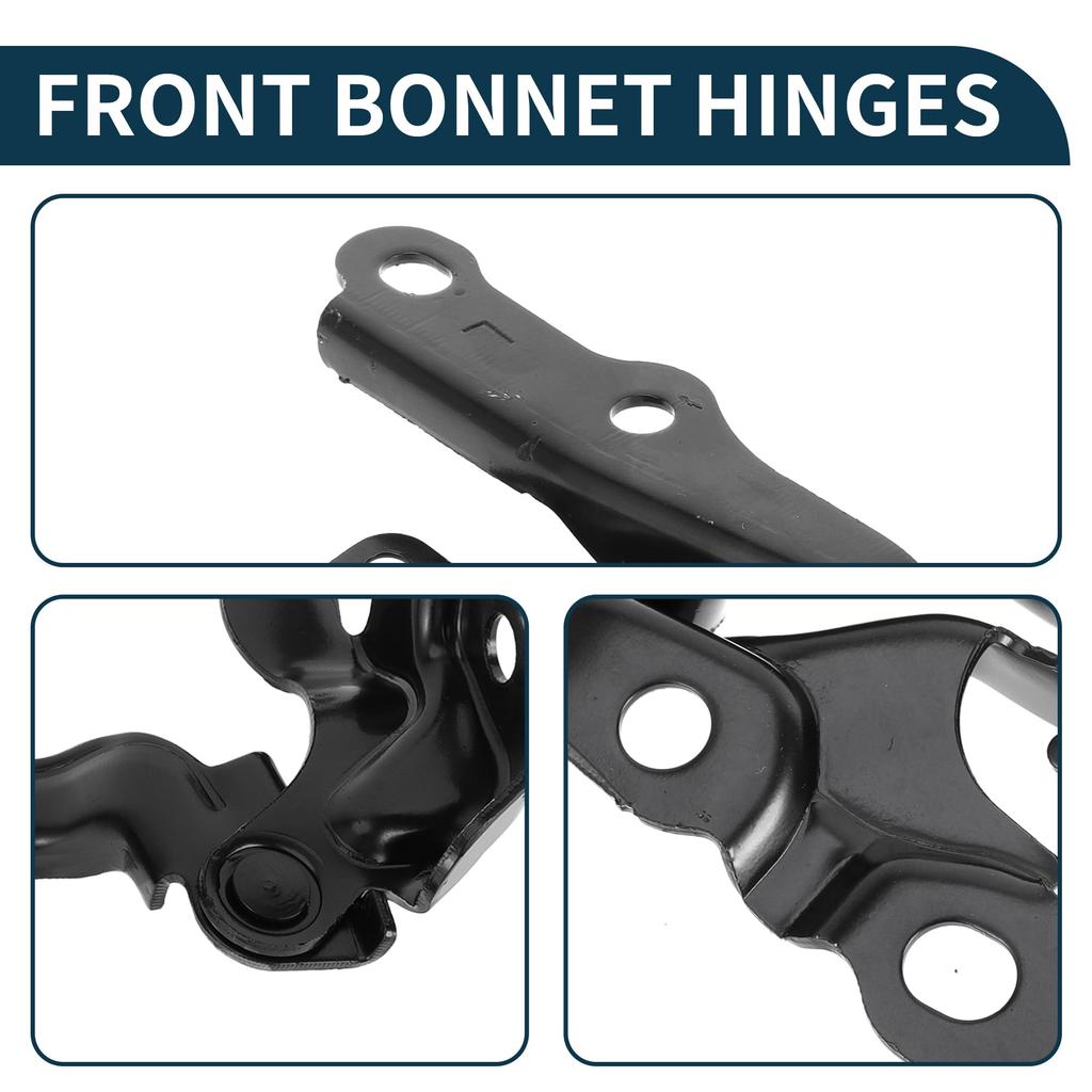 TUCKBOLD Front Driver and Passenger Side Hood Front Bonnet 1 Pair for Toyota Camry Hinges, Brackets, Black, 2007-2011