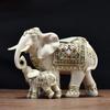 Elephant Family Statues Standing Figurines Multifunctional Tabletop Decoration Fengshui Ornament for Office Desktop Cute