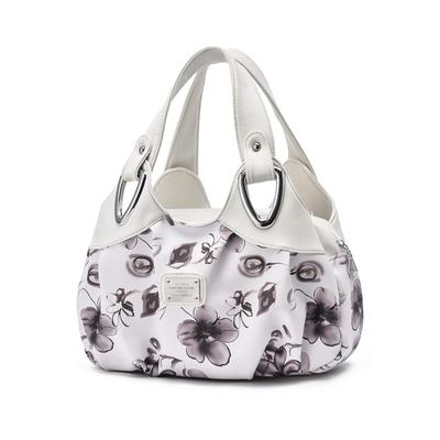 NICOLE & DORIS Damen Handtasche, Blumendruck, Mehrere Fächer, Stilvolle Umhängetasche, A4 Format, Großes Fassungsvermögen, Wasserabweisendes PU-Leder,