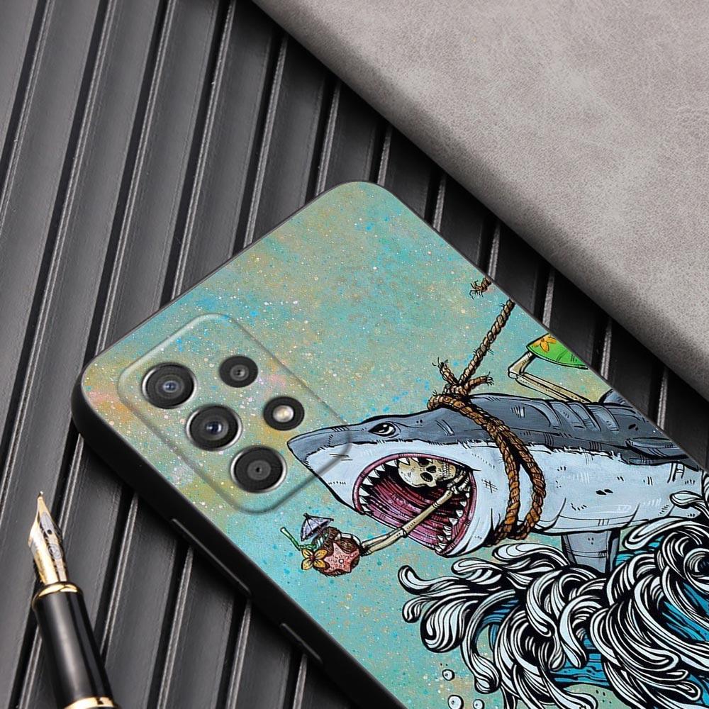 Japanese Wave Dragon Anime Phone Case For Samsung Galaxy A57 A56 A37 A55 A36 A26 A54 A52 A35 A34 A25 A17 A16 A15 A07 Soft Cover