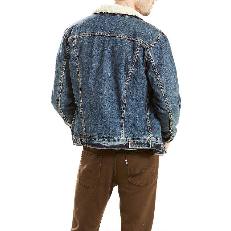 Levis FW22 Fleece Lined Denim Jacket Men Jackets Dark-Blue 163650041