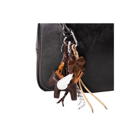 Keychain Pendant Faux Leather Horse Charm Key Chain with Woven Rope Keys Handbags Wallets Accessories