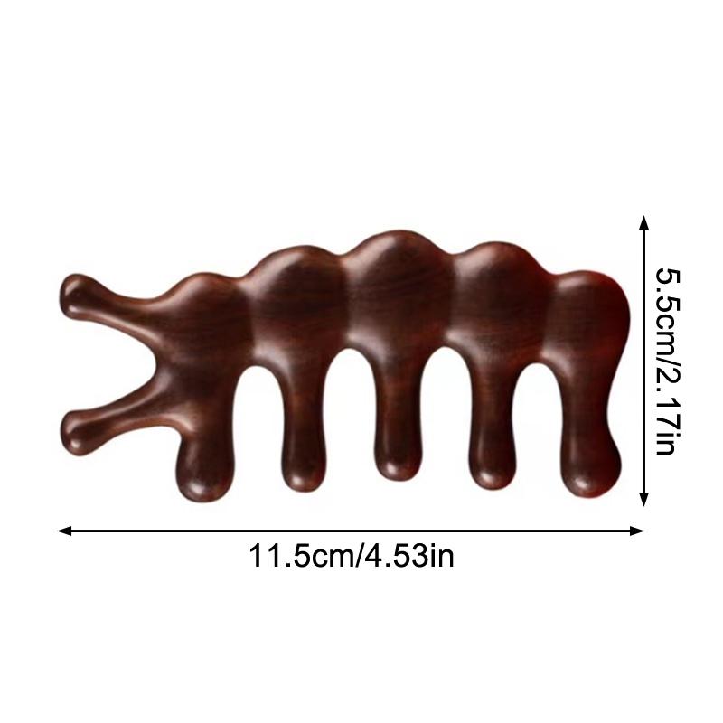 Head Meridian Massage Comb Sandalwood Four / Five Wide Tooth Comb Acupuncture Therapy Blood Circulation Anti-static Smooth Hair