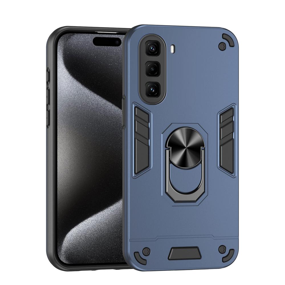 

KEYSION Противоударный чехол для Infinix Hot 50 Pro+ 4G Силикон+ПК Защита камеры Кольцо-подставка Задняя крышка для телефона для Infinix Hot 50 for Hot 50 Pro Plus 4G синий