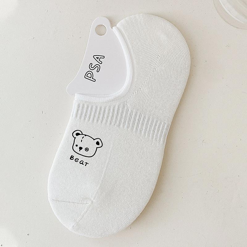 Summer Thin, Shallow-mouthed, Invisible, Non-slip and Cartoon-style Short Socks, Versatile Cotton Socks for Women