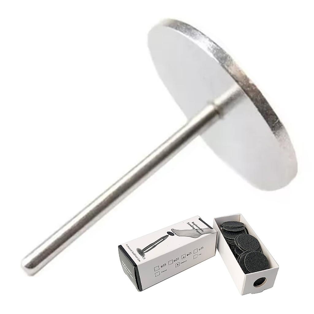 25mm Electric Nail Trimmer Head with 100Pcs Nail File Pads for Manicure Polishing Dead Skin Removal