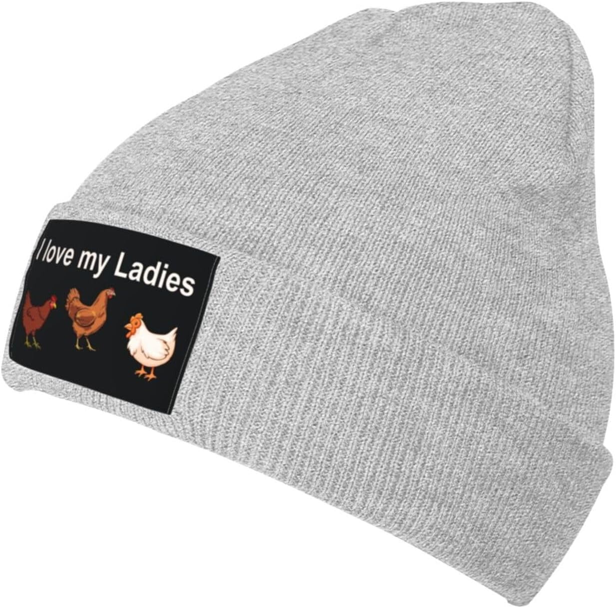 I Love My Ladies Chicken Beanie Hat Unisex Winter Warm Hat Women Knit Stocking Hat Slouchy Skull Cap Hedging Hats