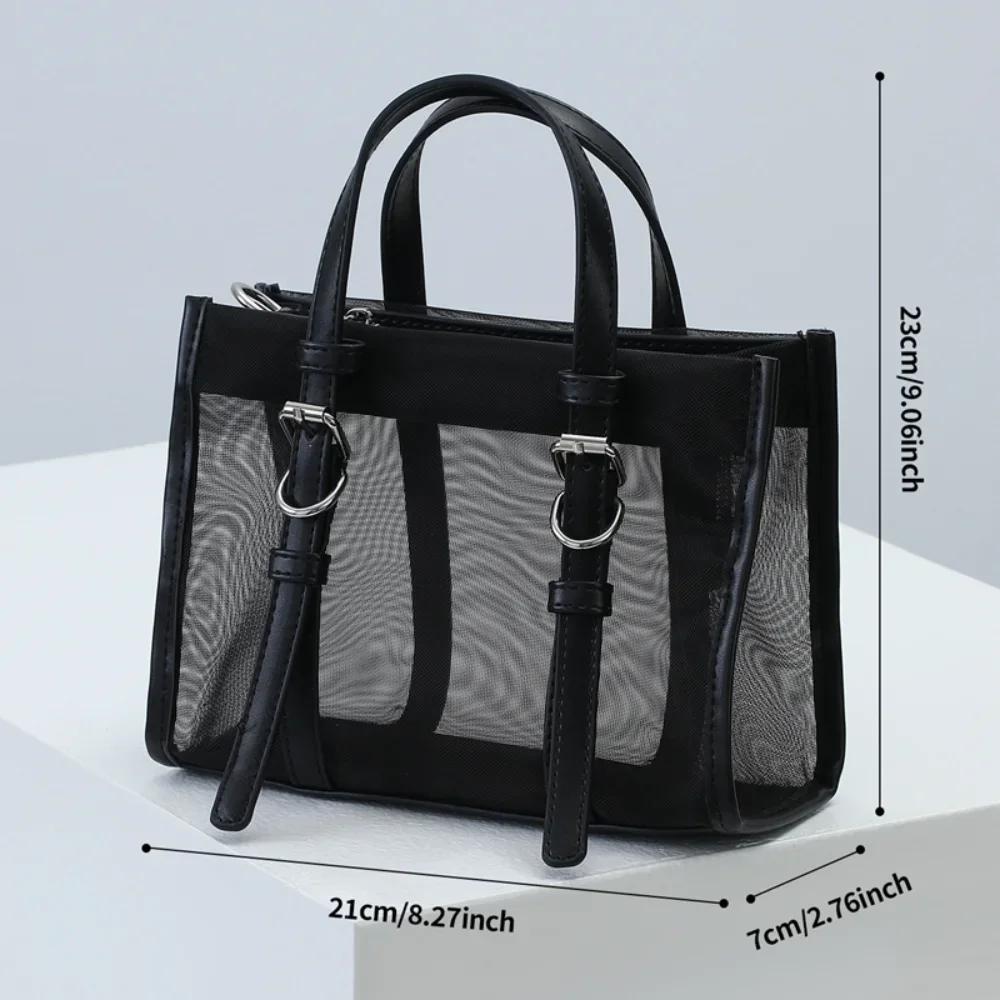 

Women s Fashion Yoga Transparent Mesh Bag Luggage Sports Large-Capacity Mesh Beach Bag Swimming Bag Outdoor Fitness Bag чорний