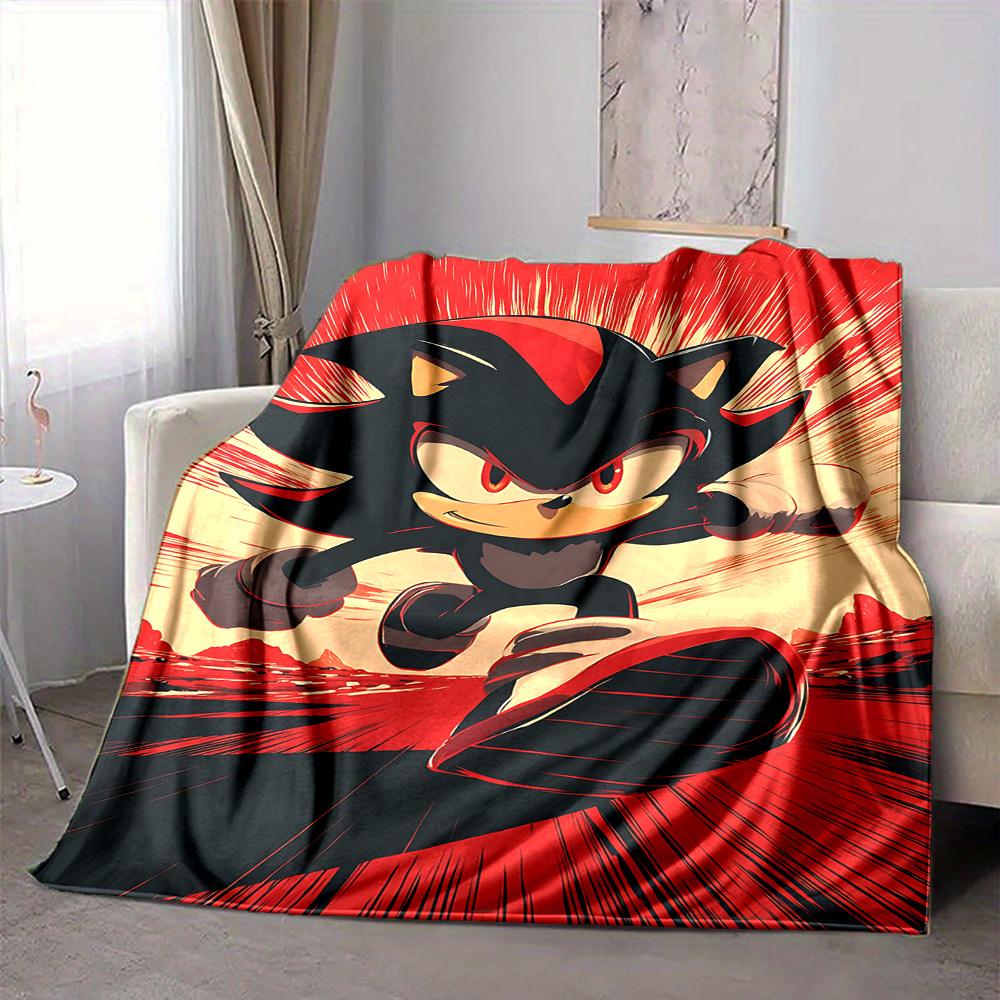1 stuks Shadow Sonic Flanellen Deken, Zacht Huidvriendelijk met Digitale Print, Diverse Maten Verkrijgbaar voor Familie, Vrienden, Verjaardag