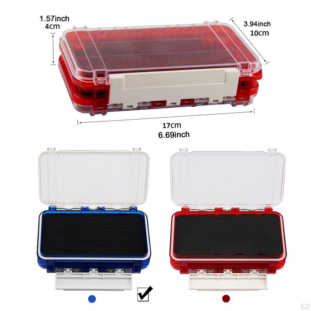 Fishing Tackle Case with Double Side Sturdy for Traveling Enthusiast Outdoor Blue