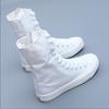 Side Zipper Inner Height-increasing Canvas Shoes Women's 2025 Spring and Autumn New Versatile All-black High-top Shoes Canvas Short Boots