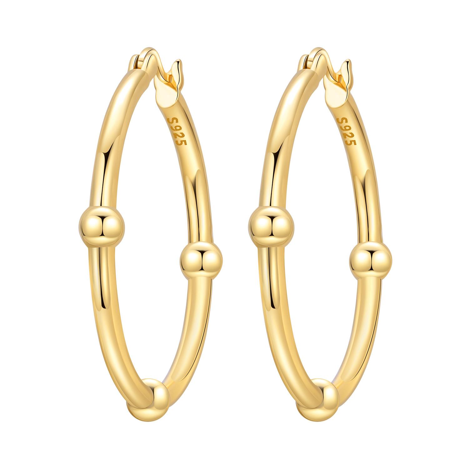 

S925 Silver Golden Simple Geometric Earrings Hoop Earrings Women Jewelry Party Trendy Anniversary Gifts