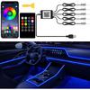 Interior Car Lights With Wireless APP And Remote Control, 5 In 1 RGB Ambient Lighting Kit With 236 Inches Fiber Optic, 16 Million Colors Car Neon