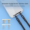 Upgrade 360° Phone Case Metallic Gasket Metal Sling Rope Card Clip Lanyards Card Mobile Phone