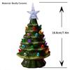 Retro Hand-Painted Tabletop Christmas Trees, Ceramic Christmas Trees That Light Up, Table Top Christmass Tree With Lights