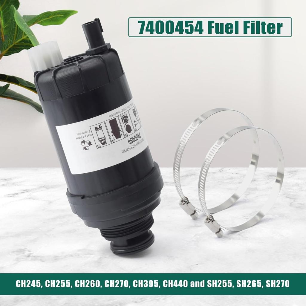 7400454 Fuel Filter Replacement for Bobcat Skid Steers & Loaders T/S Series A770 for Excavators E32 E35 for Versahandlers V519 V723, Includes Water