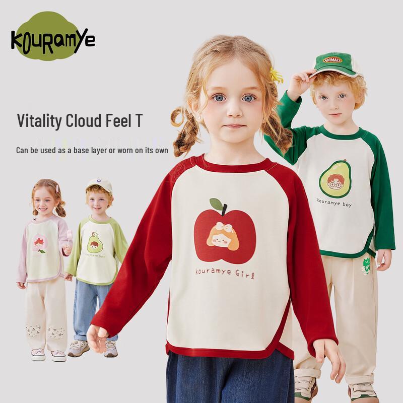 Coolwami Kids  Cartoon Color-block Long Sleeve T-Shirt 100