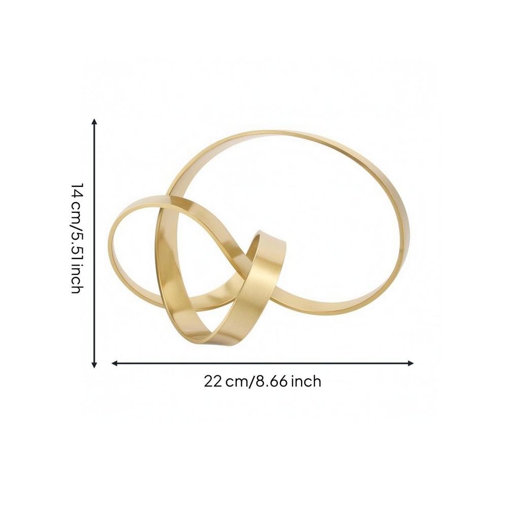 Metal Geometric Decorative Sculpture Small Intertwined Loop Band Round