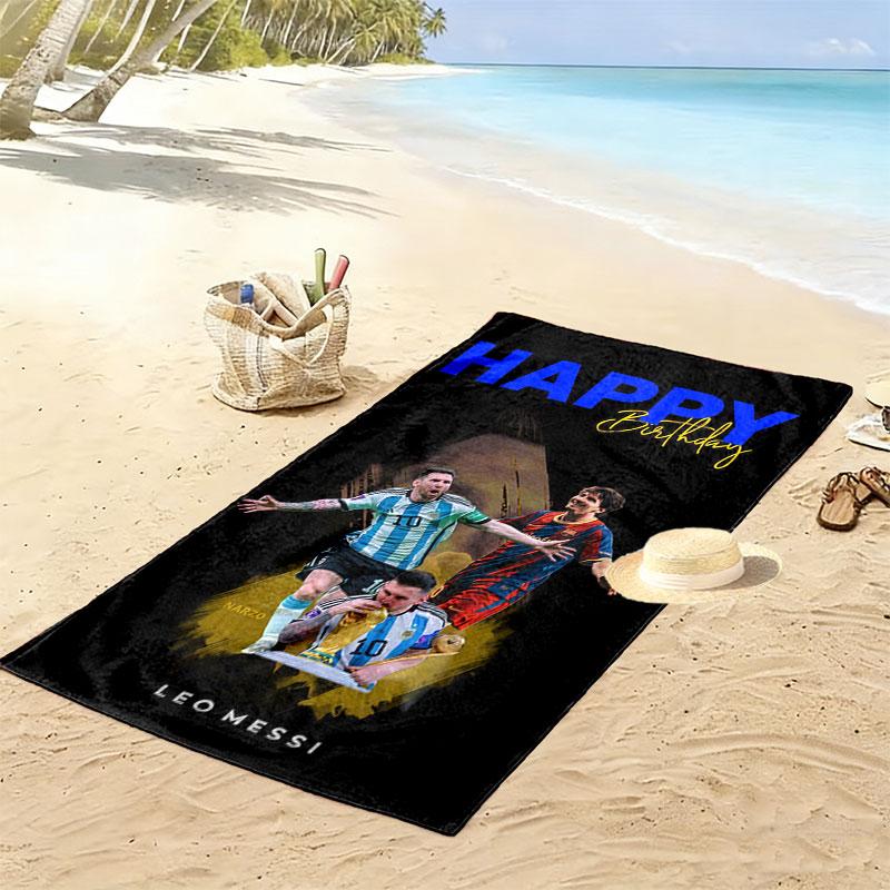 Messi Valor Print Strandtuch, Großes Weiches Schnelltrocknendes Handtuch für Strand Camping Schwimmen