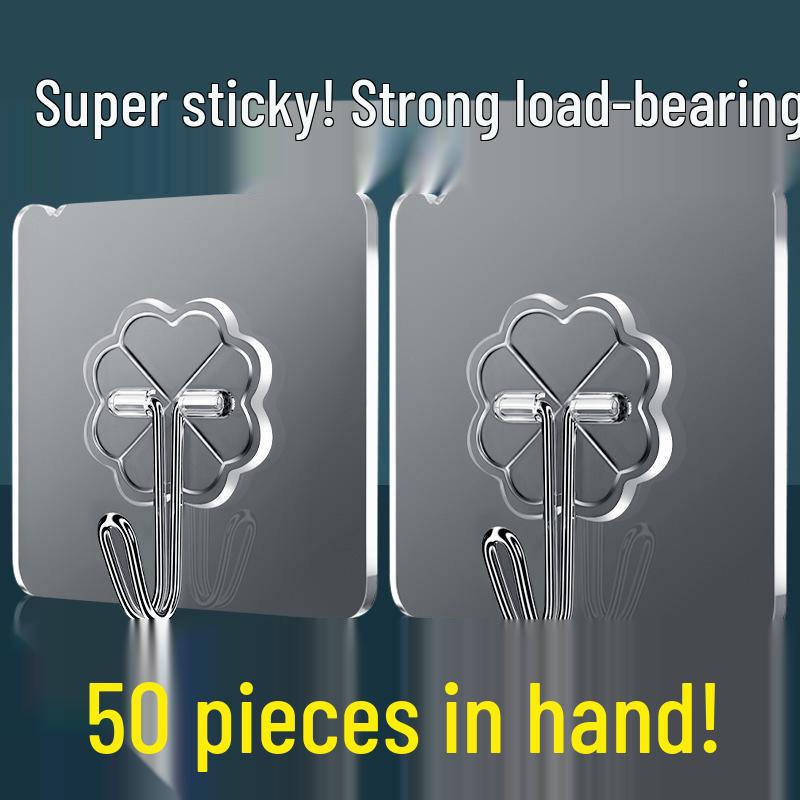 Transparent No-Drill Strong Adhesive Wall Hooks - Traceless and Durable