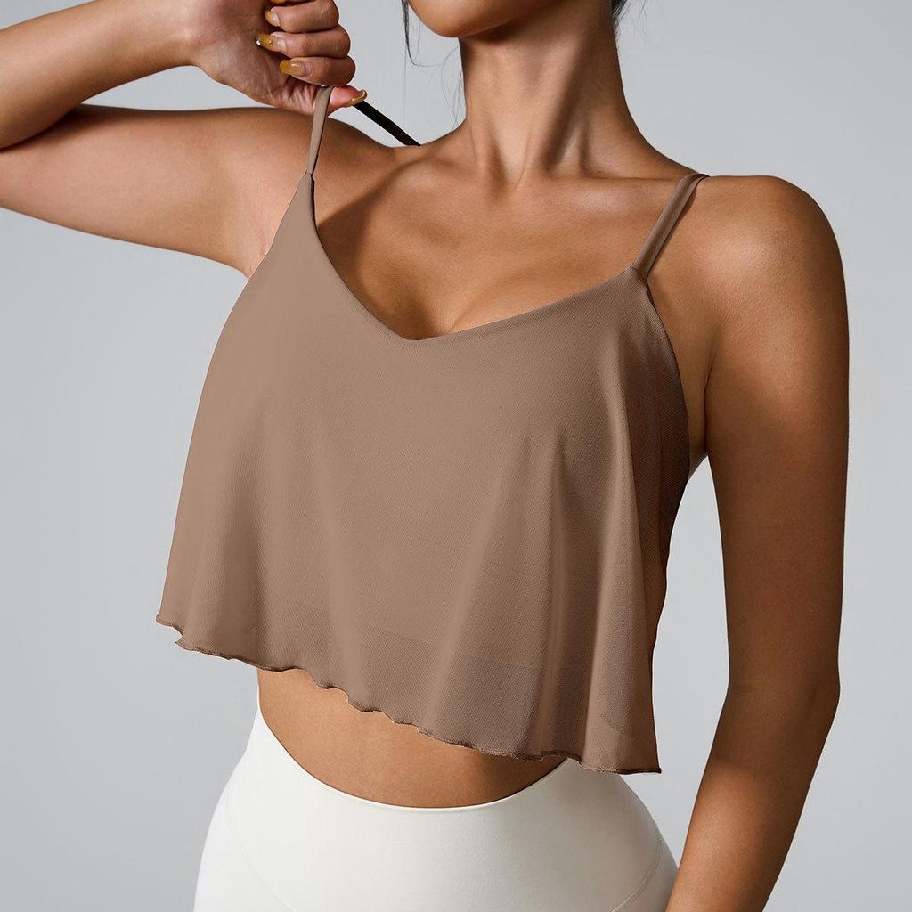 Γυναικείο Αθλητικό Αμάνικο Φανελάκι Διχτυωτό Γρήγορου Στεγνώματος: Ελαφρύ Ποδηλατικό Μπλουζάκι Γιόγκα με Επένδυση