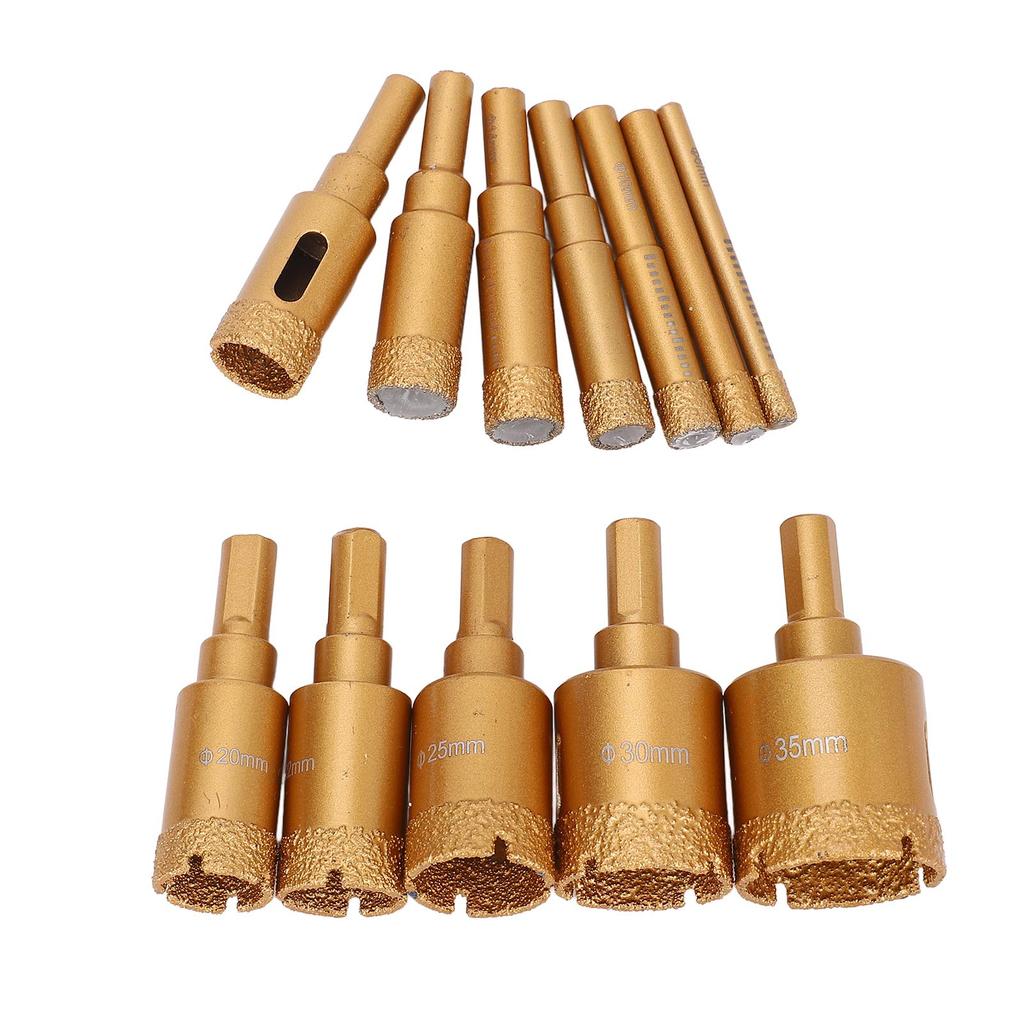 12Pcs M10 Diamond Drill Bit Set 6 8 10 12 14 16 18 20 22 25 30 35MM 40 Grit Dry Wet Diamond Hole