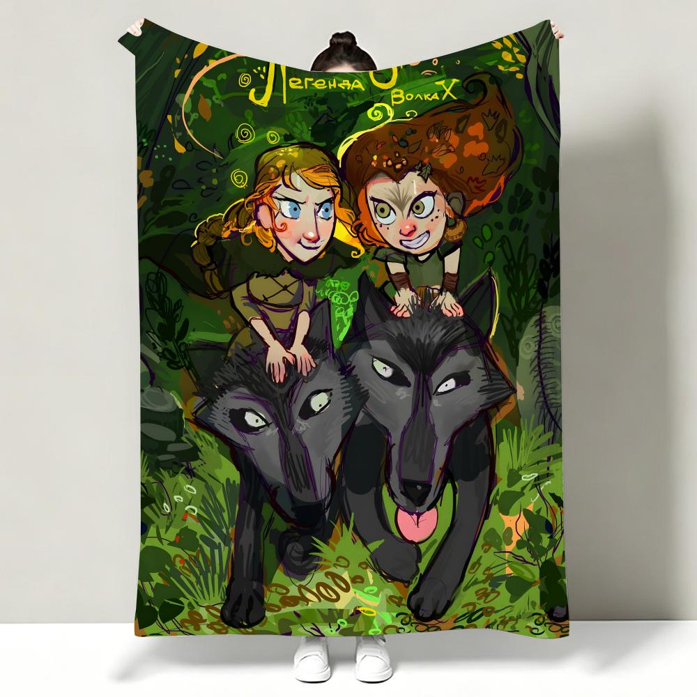 Movie WWolfwalkers Throw Soft Warm Flannel Throw Blanket Multiuse for Sofa Bed Office Nap