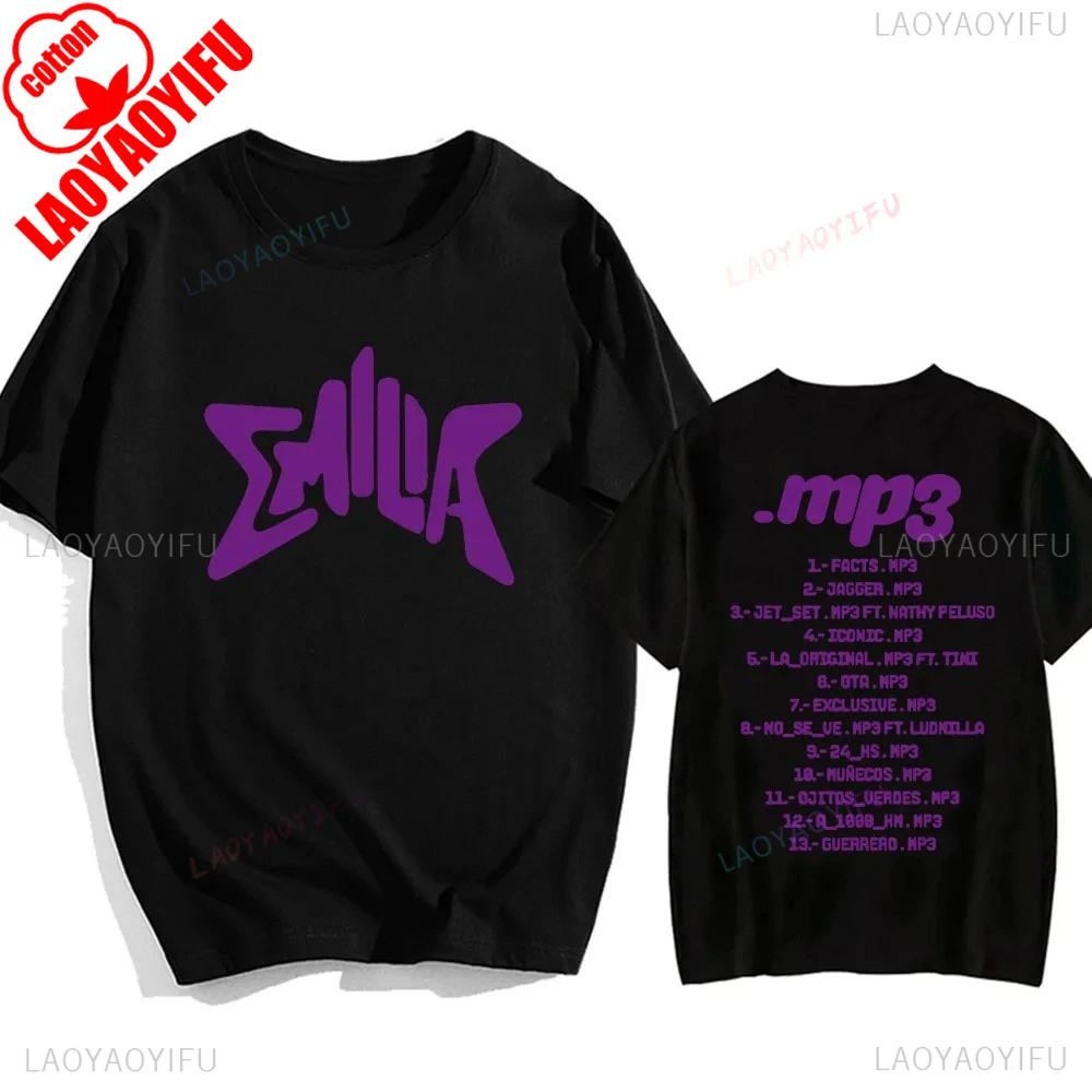 Emilia Mernes MP3 Graphic Tshirt Summer Oneck Short Sleeve Tee Cotton Hip Hop Streetwear Camiseta Printing Tops Unisex Clothing