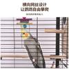 Acrylic Transparent Splash-Proof Horizontal Wire Bird Cage for Parrot Cockatiel Mynah Budgie Large Luxury Villa Style Perch