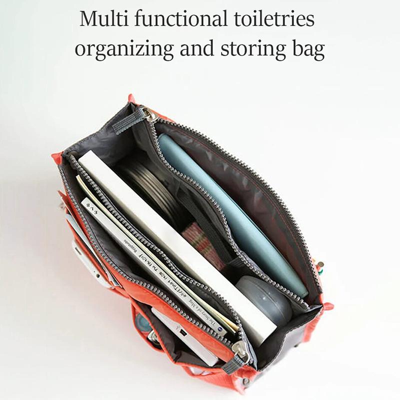 Multi Functional Large Capacity Makeup Bag Portable Double Zipper Toiletries Travel Storage Bag Mommy Bag Multi Pocket Cosmetic