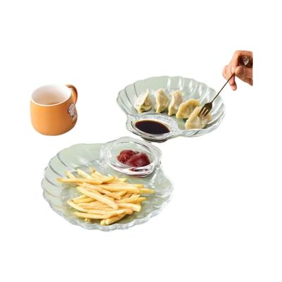 New Transparent Shell Dish with Vinegar Discs Creative Dumpling Plate Shell Spitting Dish
