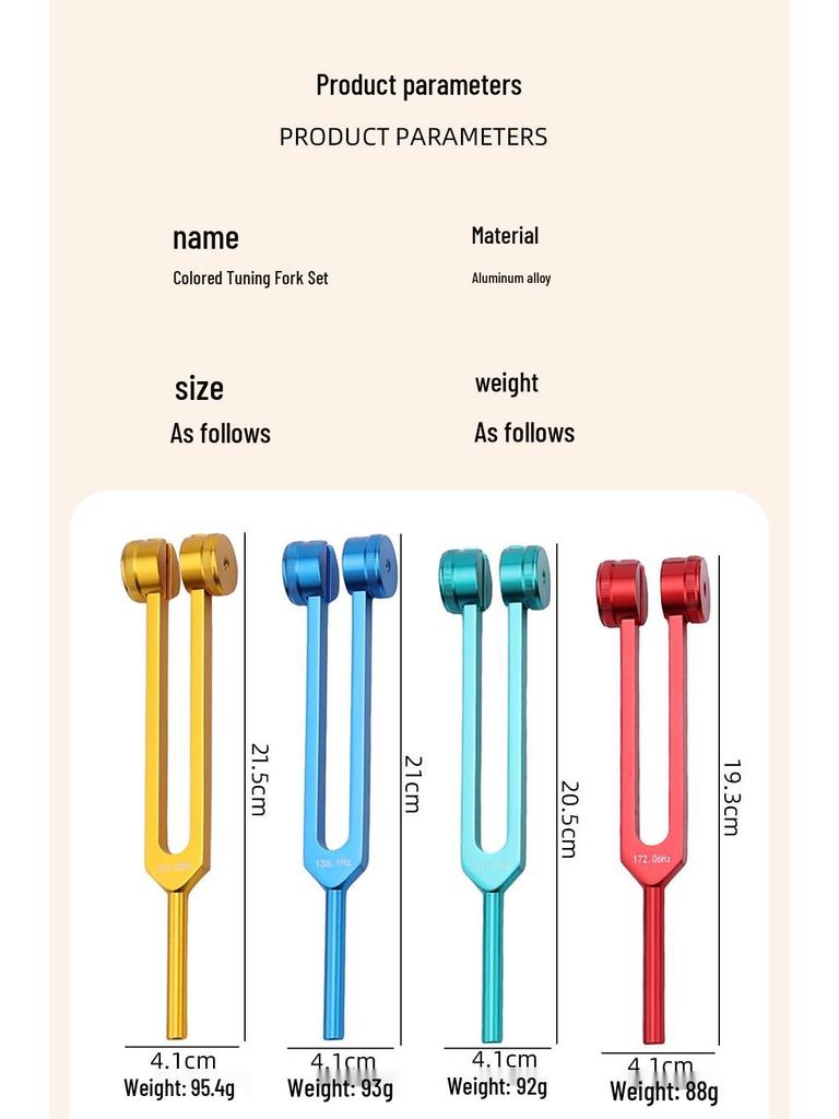 Aluminium Stimmgabel Lehrmittel Set - 8-teiliges farbiges Set mit Geschenkbox