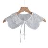 Elegant White Shirt Fake Collar for Women Shirt Detachable Collar Shawl Wrap False Collar Necklace Scarf Embroidery Short Shawl
